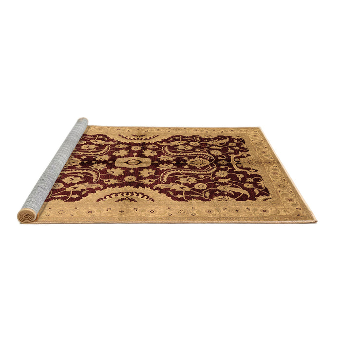 Sideview of Machine Washable Oriental Brown Traditional Rug, wshurb625brn