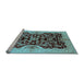 Sideview of Machine Washable Oriental Light Blue Traditional Rug, wshurb625lblu