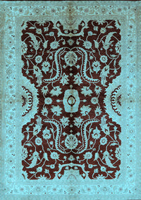 Oriental Light Blue Traditional Rug, urb625lblu