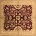 Square Machine Washable Oriental Brown Traditional Rug, wshurb625brn