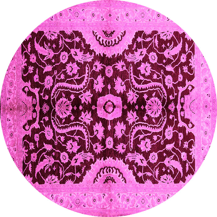 Round Oriental Pink Traditional Rug, urb625pnk