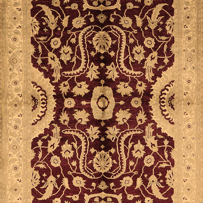 Machine Washable Oriental Brown Traditional Rug, wshurb625brn