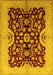 Machine Washable Oriental Yellow Traditional Rug, wshurb625yw