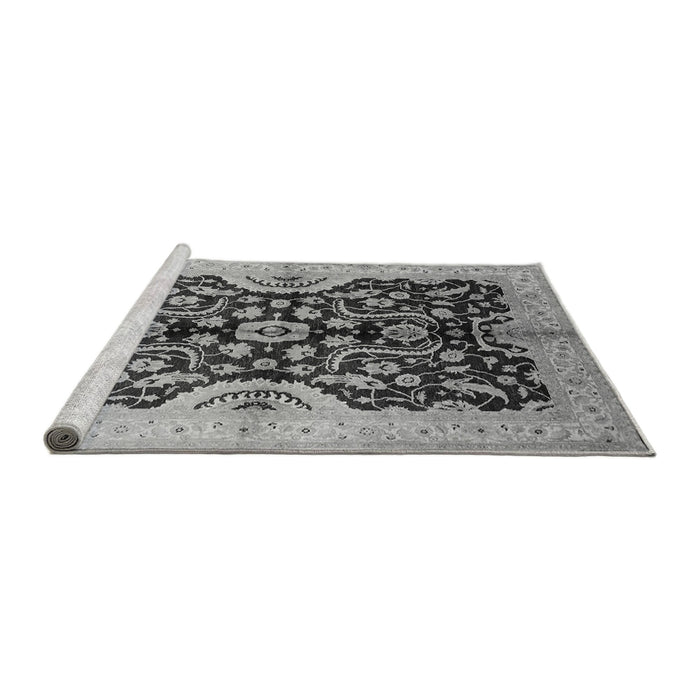 Sideview of Machine Washable Oriental Gray Traditional Rug, wshurb625gry