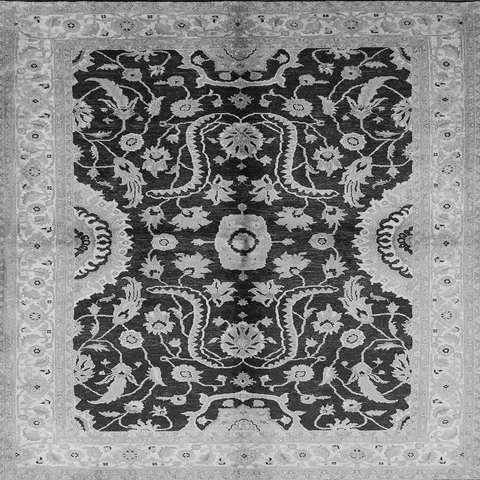 Square Machine Washable Oriental Gray Traditional Rug, wshurb625gry