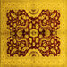 Square Oriental Yellow Traditional Rug, urb625yw