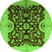 Round Oriental Green Traditional Rug, urb625grn