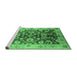 Sideview of Machine Washable Oriental Emerald Green Traditional Area Rugs, wshurb626emgrn