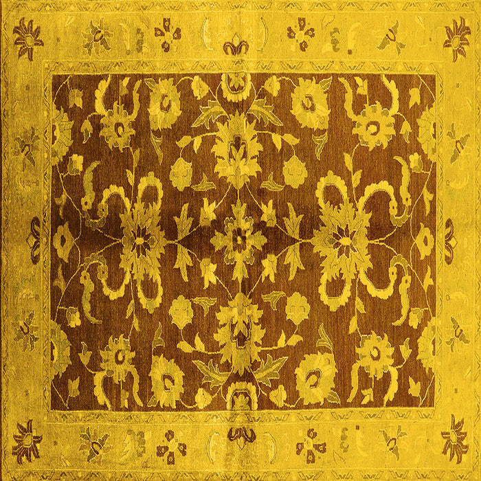 Square Oriental Yellow Traditional Rug, urb626yw