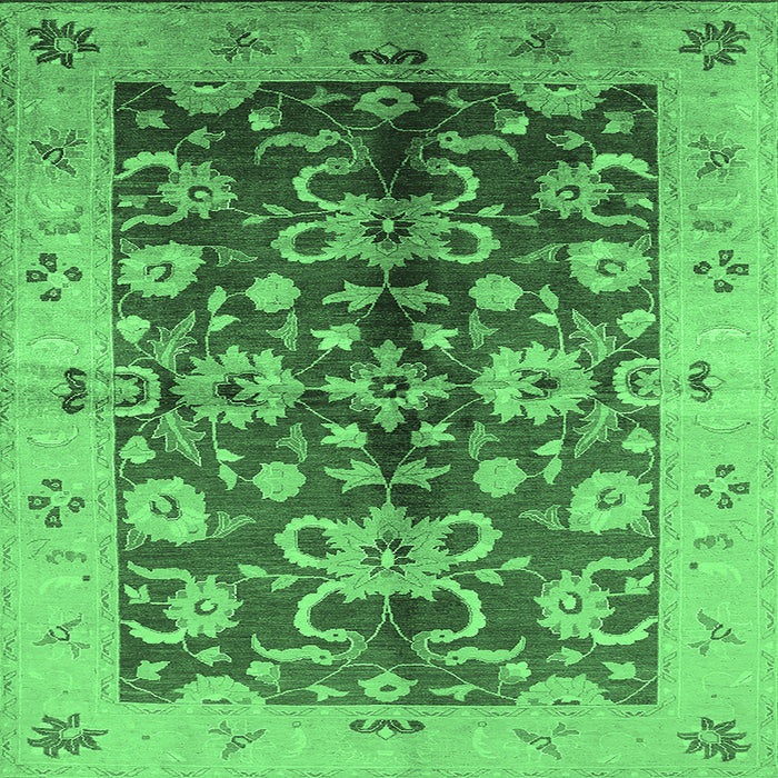 Square Oriental Emerald Green Traditional Rug, urb626emgrn