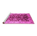 Sideview of Machine Washable Oriental Pink Traditional Rug, wshurb626pnk