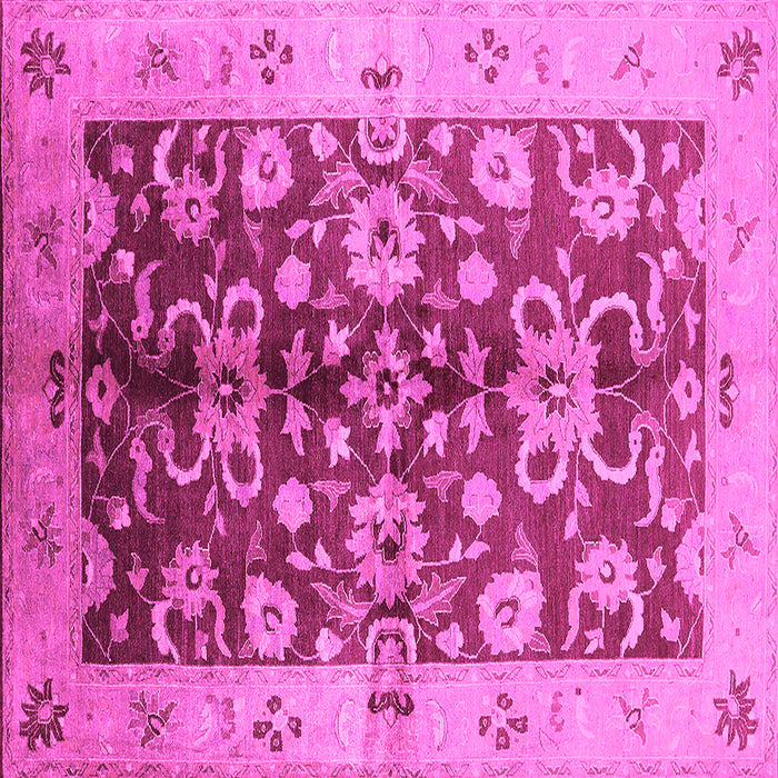 Square Oriental Pink Traditional Rug, urb626pnk