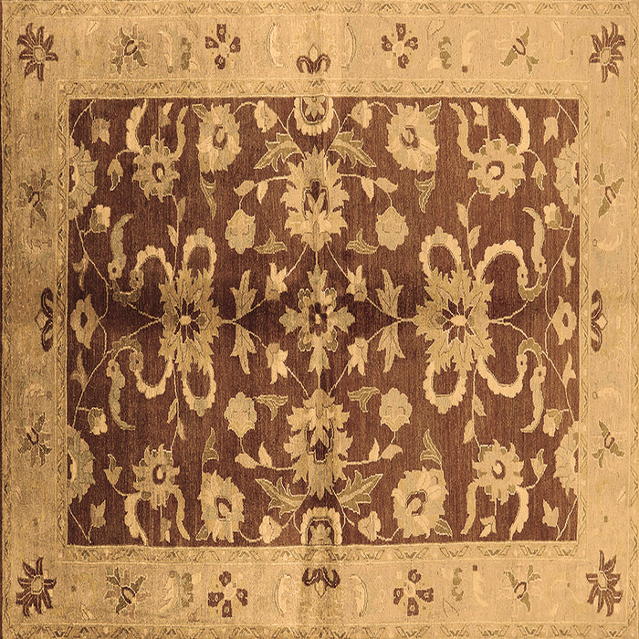 Square Oriental Brown Traditional Rug, urb626brn