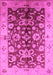 Machine Washable Oriental Pink Traditional Rug, wshurb626pnk