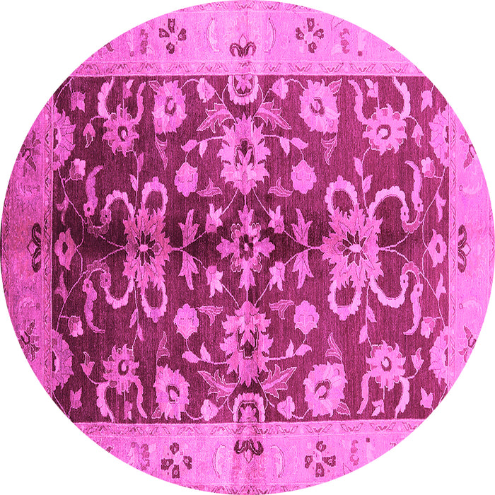 Round Oriental Pink Traditional Rug, urb626pnk