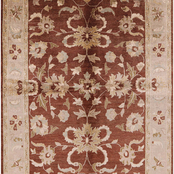 Mid-Century Modern Mahogany Brown Oriental Rug, urb626