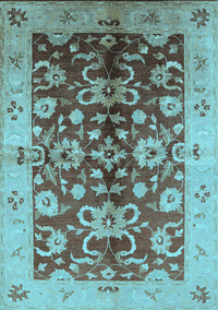 Oriental Light Blue Traditional Rug, urb626lblu