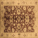 Square Machine Washable Oriental Brown Traditional Rug, wshurb626brn