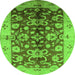 Round Oriental Green Traditional Rug, urb626grn