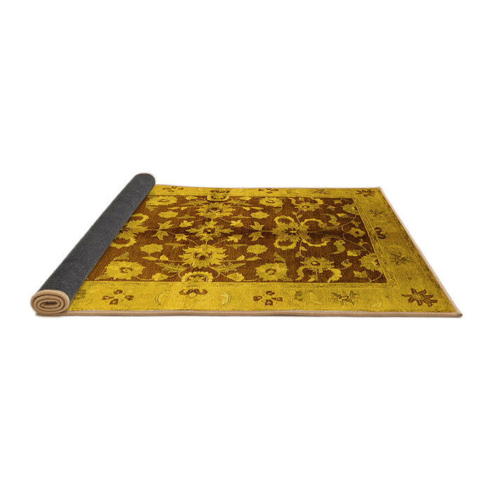 Sideview of Oriental Yellow Traditional Rug, urb626yw