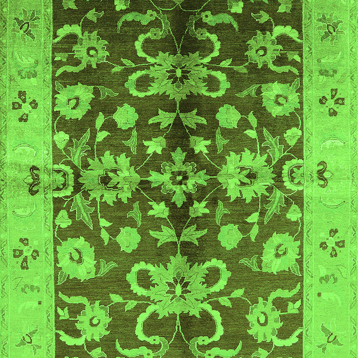 Machine Washable Oriental Green Traditional Area Rugs, wshurb626grn