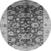 Round Oriental Gray Traditional Rug, urb626gry
