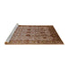 Sideview of Machine Washable Industrial Modern Light Copper Gold Rug, wshurb627