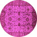 Round Oriental Pink Traditional Rug, urb627pnk