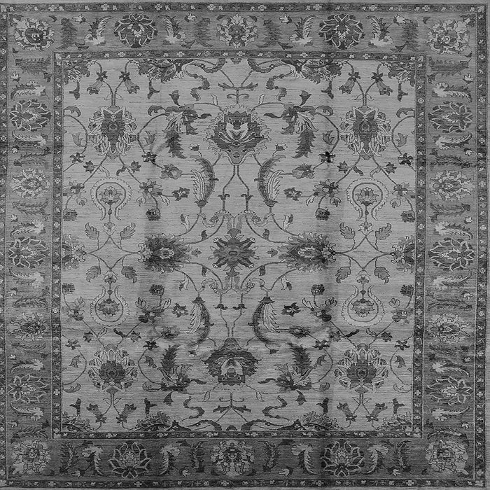 Square Machine Washable Oriental Gray Traditional Rug, wshurb627gry