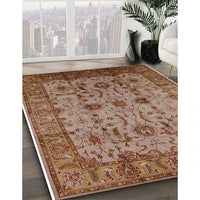 Mid-Century Modern Light Copper Gold Oriental Rug, urb627