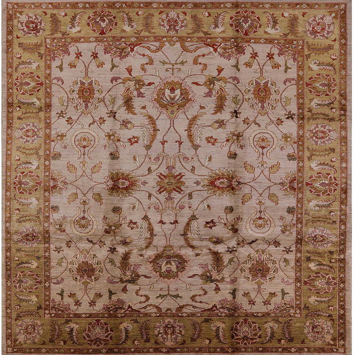 Square Mid-Century Modern Light Copper Gold Oriental Rug, urb627