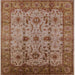 Square Mid-Century Modern Light Copper Gold Oriental Rug, urb627