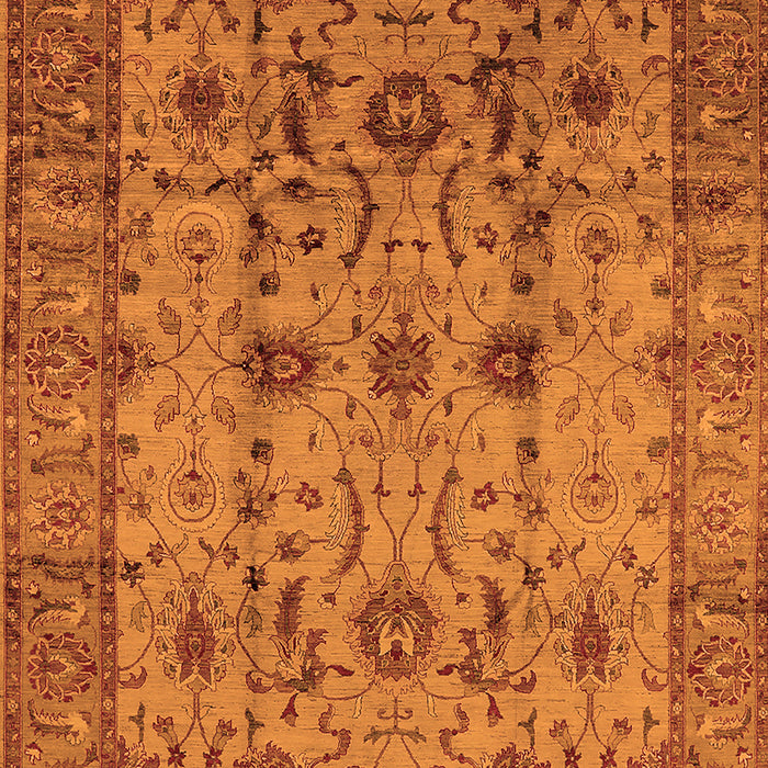 Machine Washable Oriental Orange Traditional Area Rugs, wshurb627org