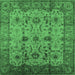 Square Oriental Emerald Green Traditional Rug, urb627emgrn