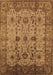 Machine Washable Oriental Brown Traditional Rug, wshurb627brn