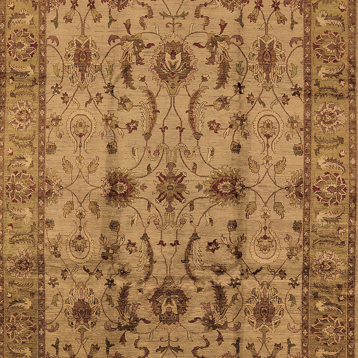 Machine Washable Oriental Brown Traditional Rug, wshurb627brn