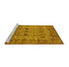 Sideview of Machine Washable Oriental Yellow Traditional Rug, wshurb627yw