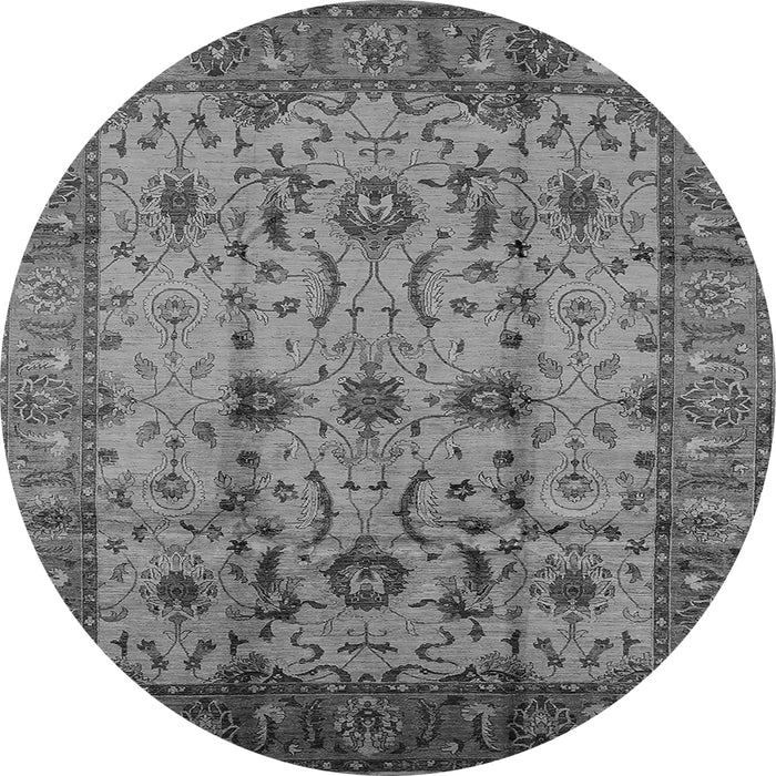 Round Oriental Gray Traditional Rug, urb627gry