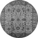 Round Oriental Gray Traditional Rug, urb627gry