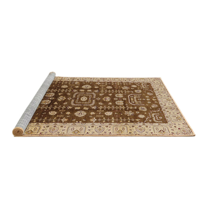 Sideview of Machine Washable Industrial Modern Sandy Brown Rug, wshurb628