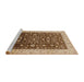 Sideview of Machine Washable Industrial Modern Sandy Brown Rug, wshurb628