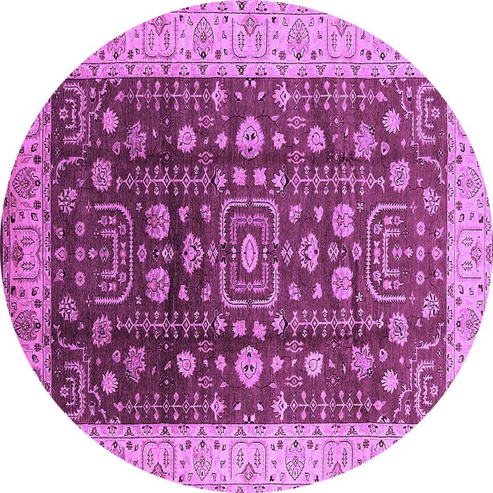 Round Oriental Purple Traditional Rug, urb628pur
