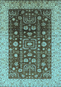 Oriental Light Blue Traditional Rug, urb628lblu