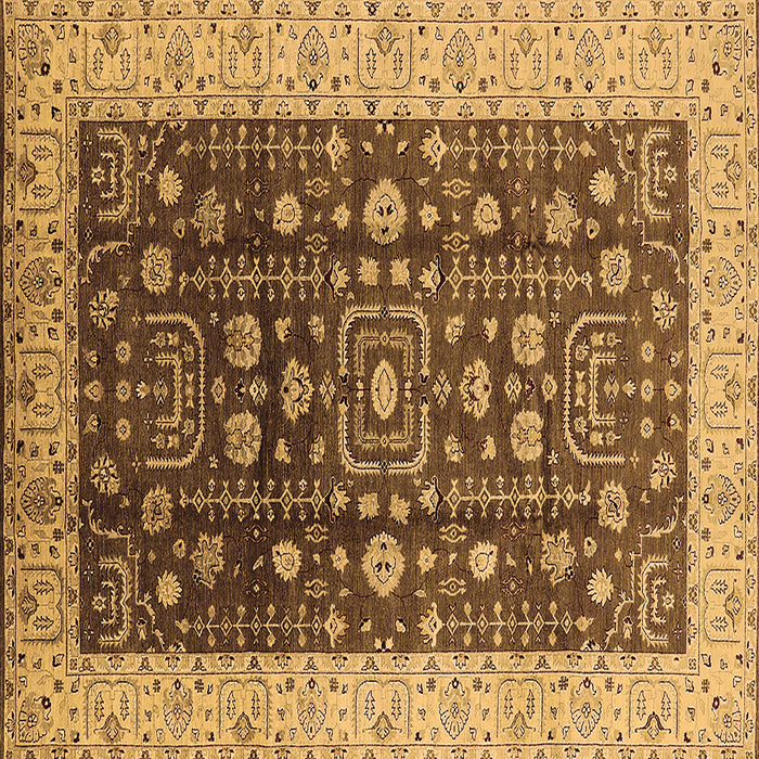 Square Oriental Brown Traditional Rug, urb628brn