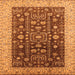 Square Oriental Orange Traditional Rug, urb628org