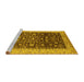 Sideview of Machine Washable Oriental Yellow Traditional Rug, wshurb628yw