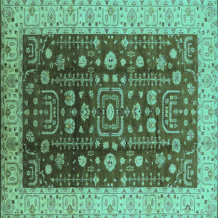 Square Oriental Turquoise Traditional Rug, urb628turq