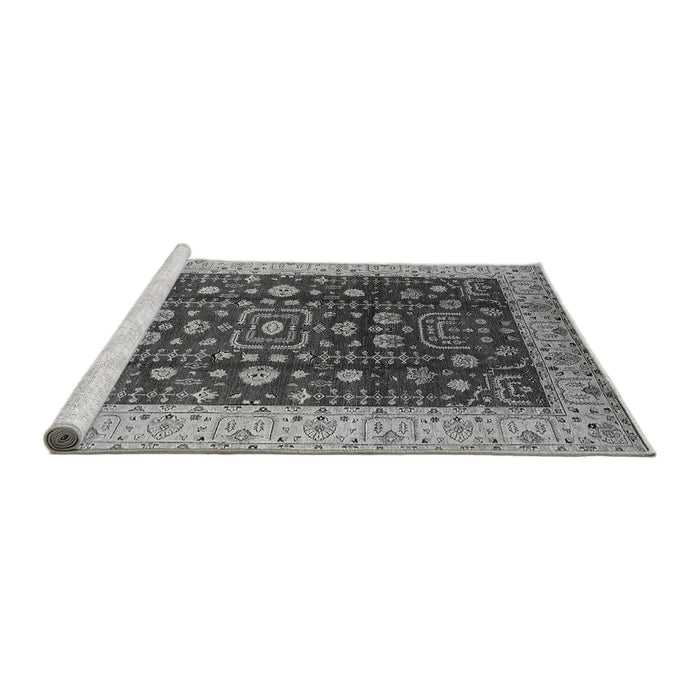 Sideview of Machine Washable Oriental Gray Traditional Rug, wshurb628gry