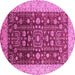 Round Oriental Pink Traditional Rug, urb628pnk