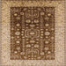 Square Mid-Century Modern Sandy Brown Oriental Rug, urb628